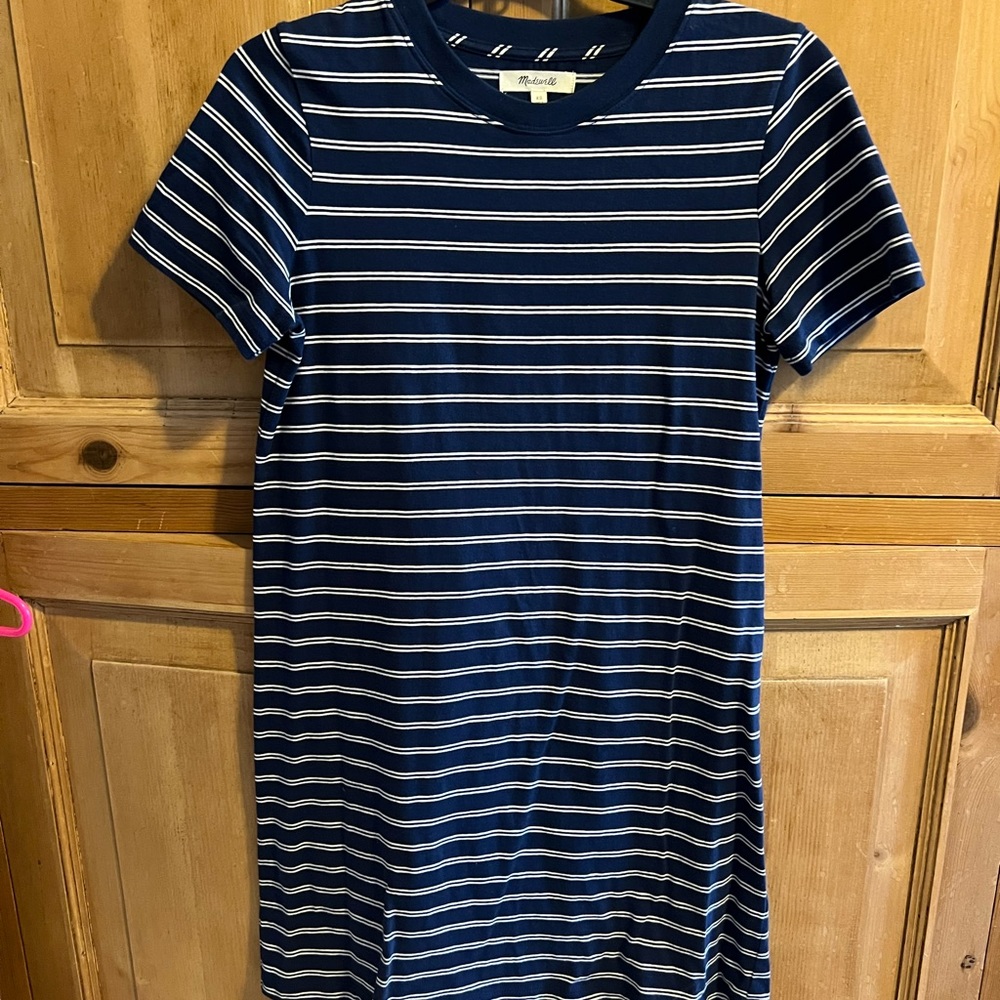 striped madewell t-shirt dress
